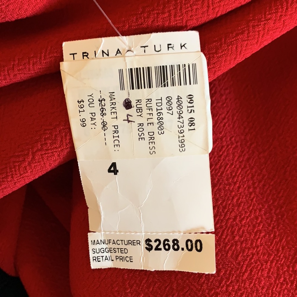 Trina Turk • Ruby Rose Ruffle Dress • Size 4 • NWT - Picture 7 of 7